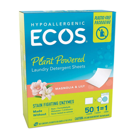 ECOS Magnolia & Lily Laundry Detergent Sheets - 50 Count