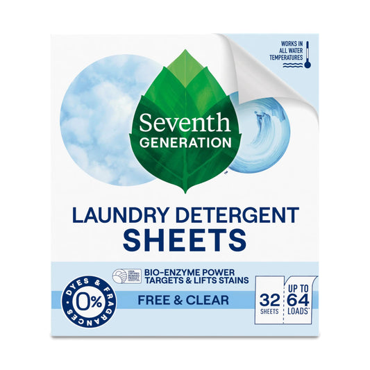Seventh Generation Free & Clear Laundry Detergent Sheets - 64 Loads
