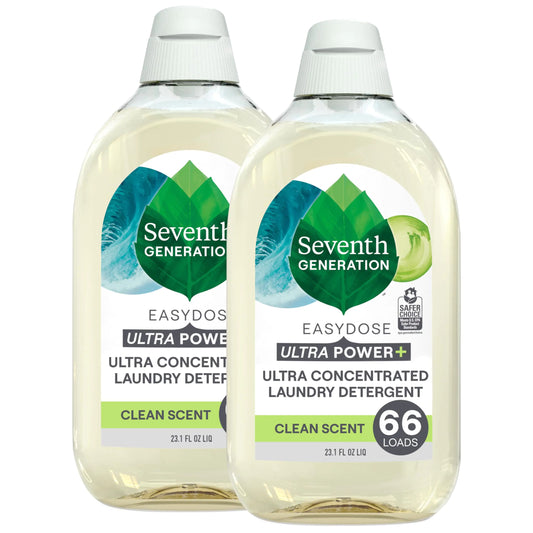 Seventh Generation Laundry Detergent Ultra Concentrated Clean Scent oz 2 Pack 132 Loads Clear Power Plus 23.1 Ounce